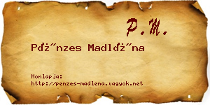 Pénzes Madléna névjegykártya